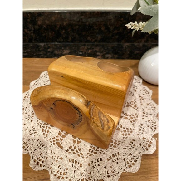 Handmade Wood Napkin, Salt & Pepper Holder - Picture 4 of 10